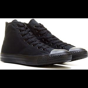 All black converse high-tops size 8.5